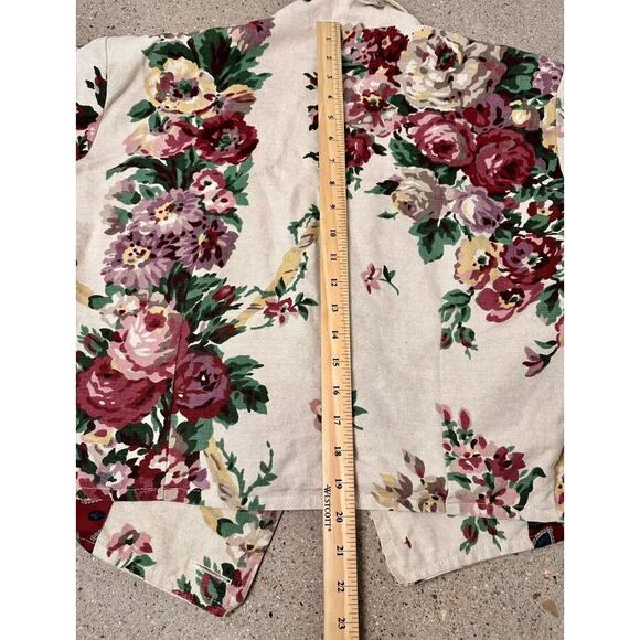 VTG Artsy My Boyfriends Back Funky Lined Barkcloth Tapestry Floral Jacket OS - Picture 5 of 5